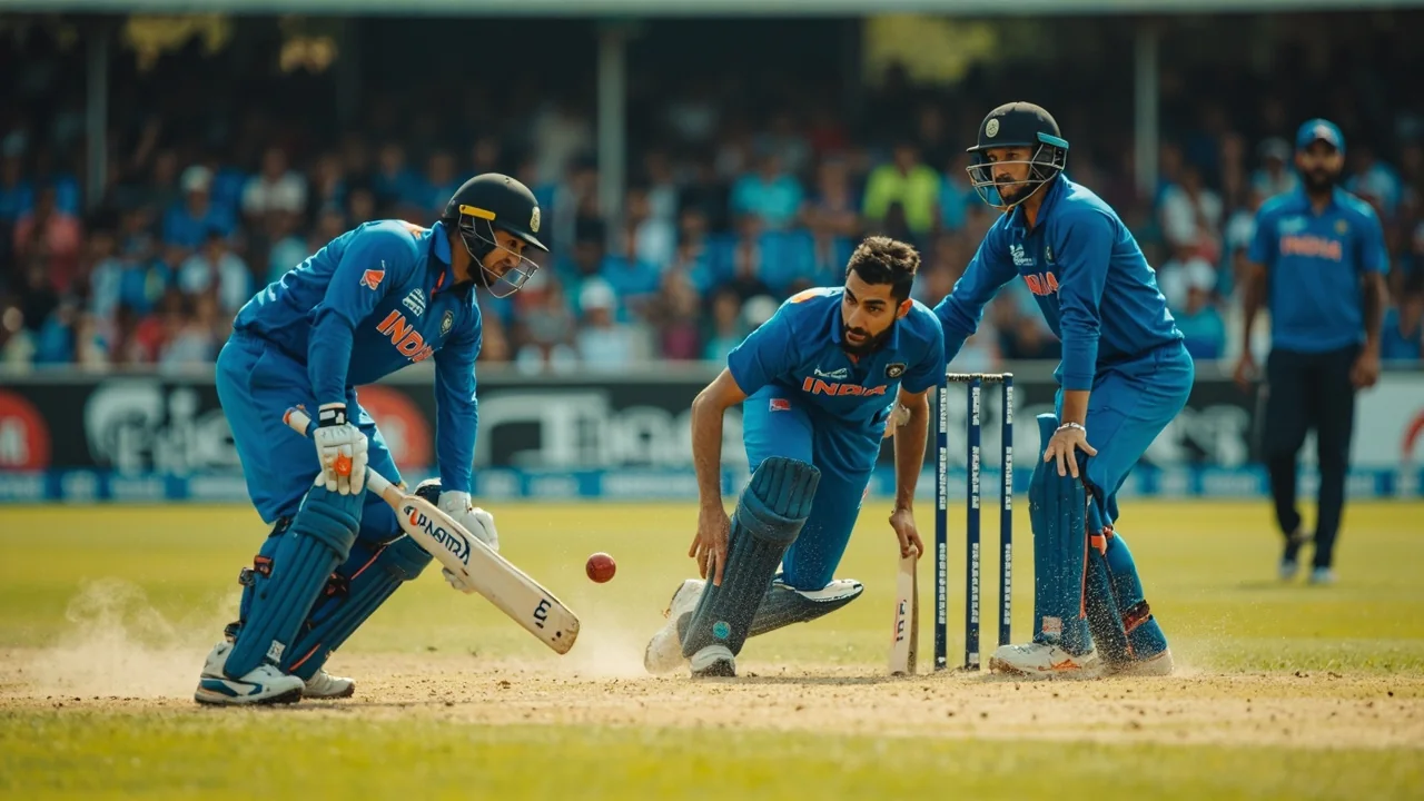 Left-arm spinners Gurnoor Brar and Harsh Dubey bowling in tandem through the middle overs
